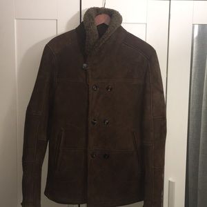 Men’s H.E. By Mango shearling coat, size S